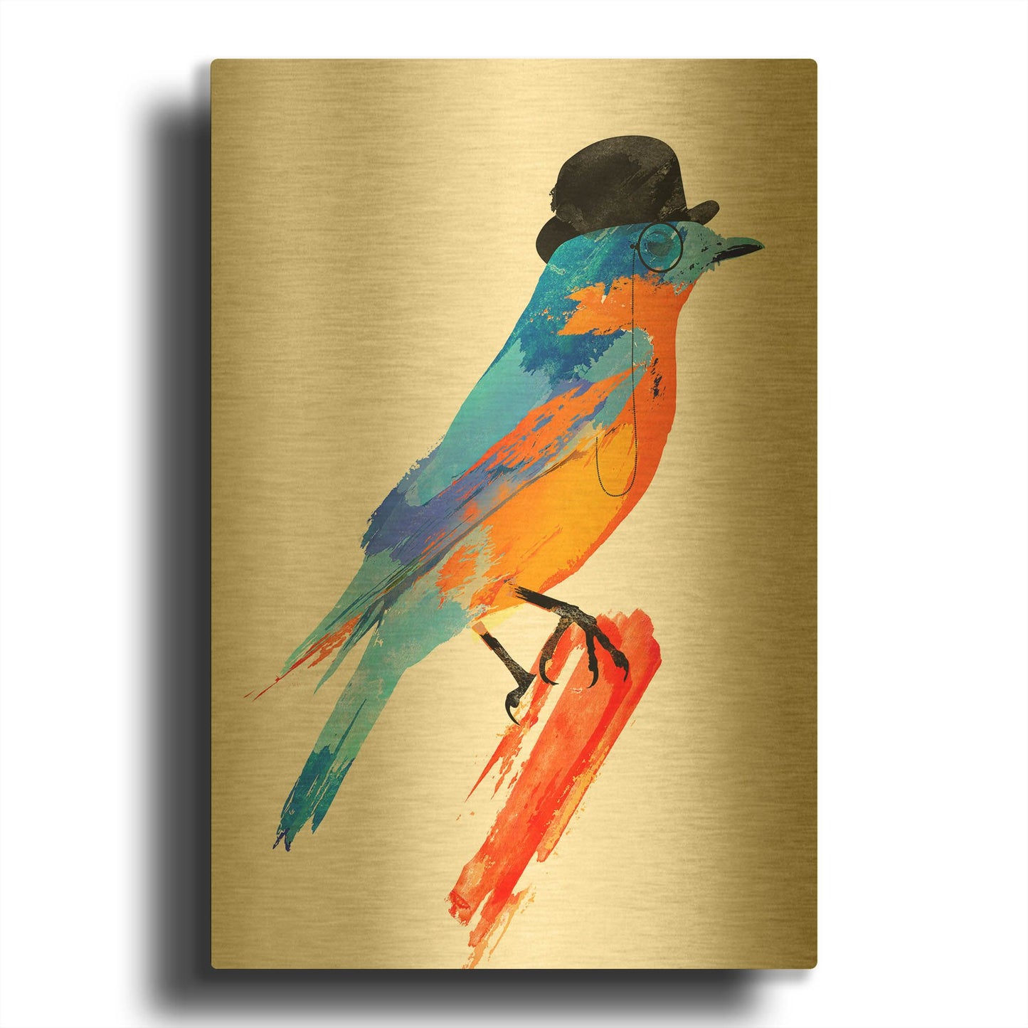 'Lord Bird' By Robert Farkas Gold Metal Wall Art