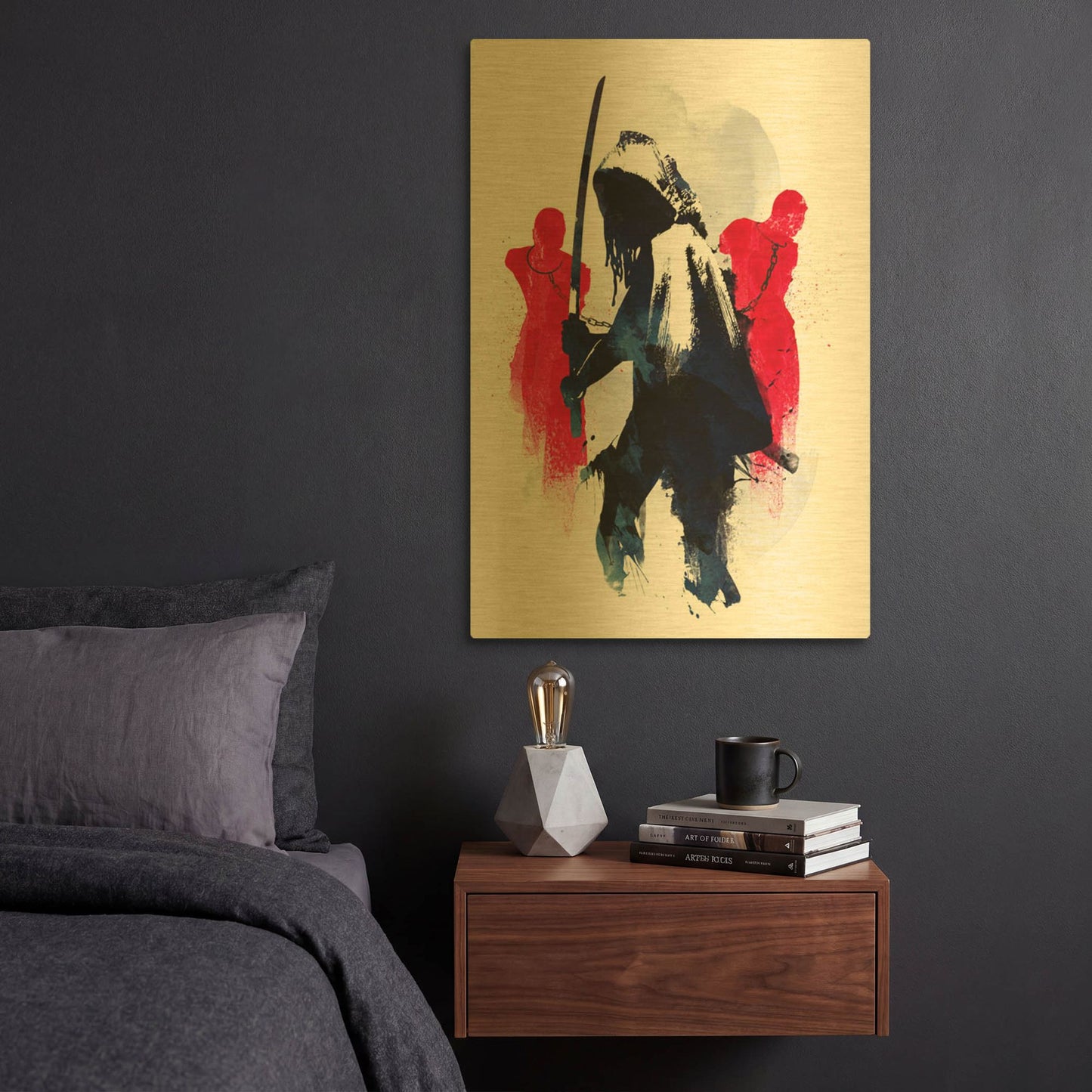 'Michonne' By Robert Farkas Gold Metal Wall Art
