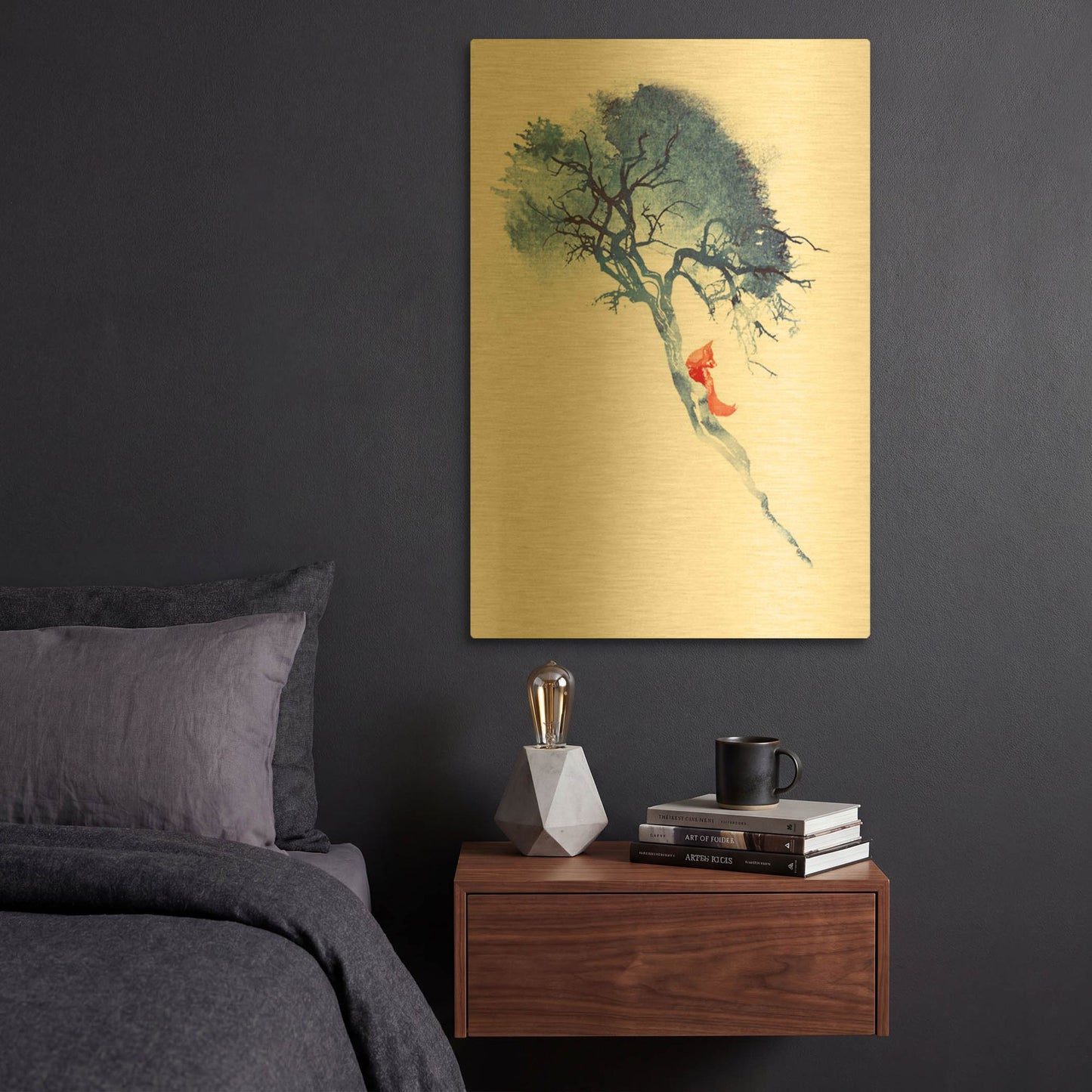 'There' By Robert Farkas Gold Metal Wall Art