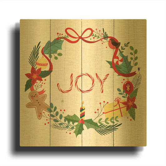 'Peppermint Joy' By Seven Trees Design Gold Metal Wall Art
