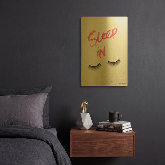 'Sleep In' By Seven Trees Design Gold Metal Wall Art
