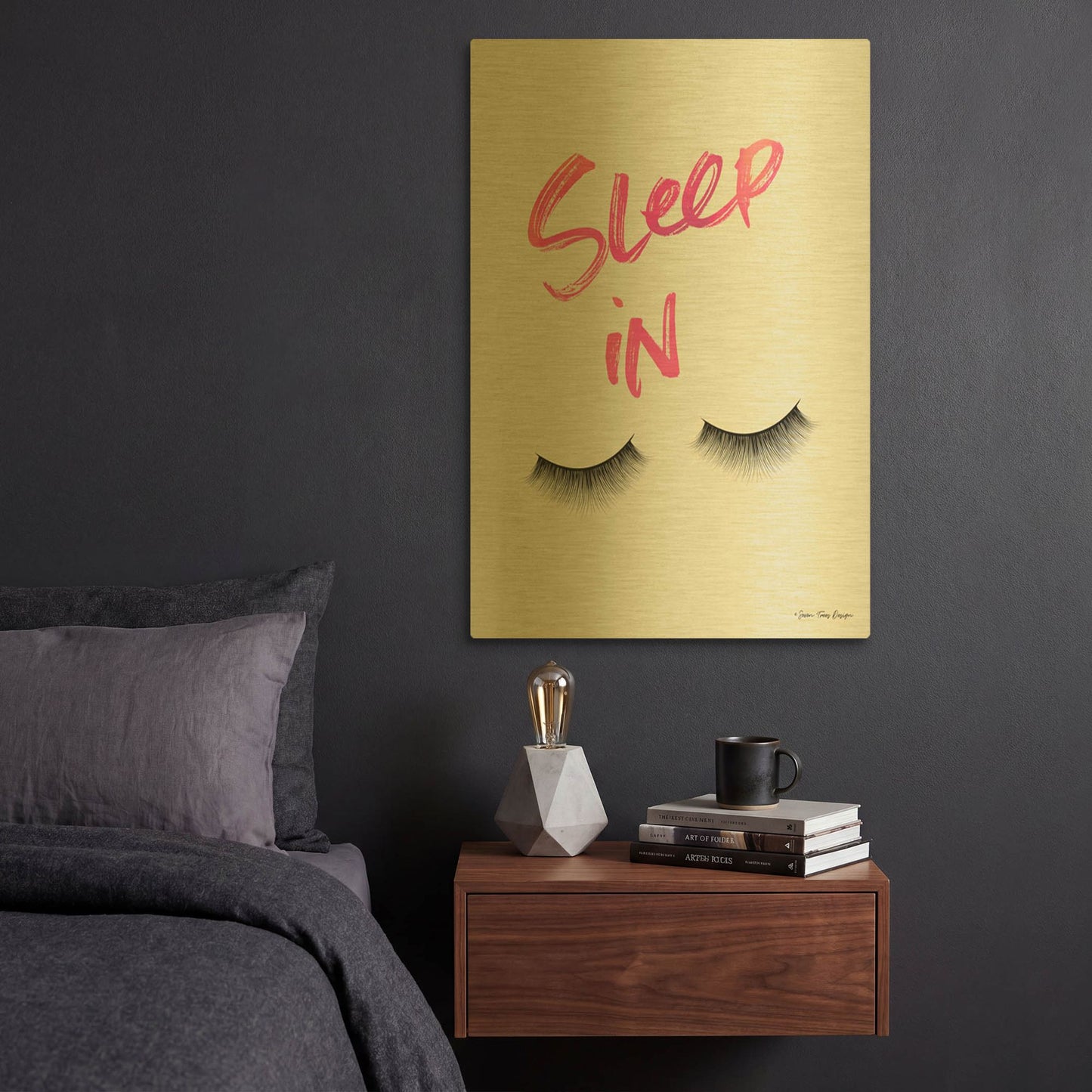 'Sleep In' By Seven Trees Design Gold Metal Wall Art