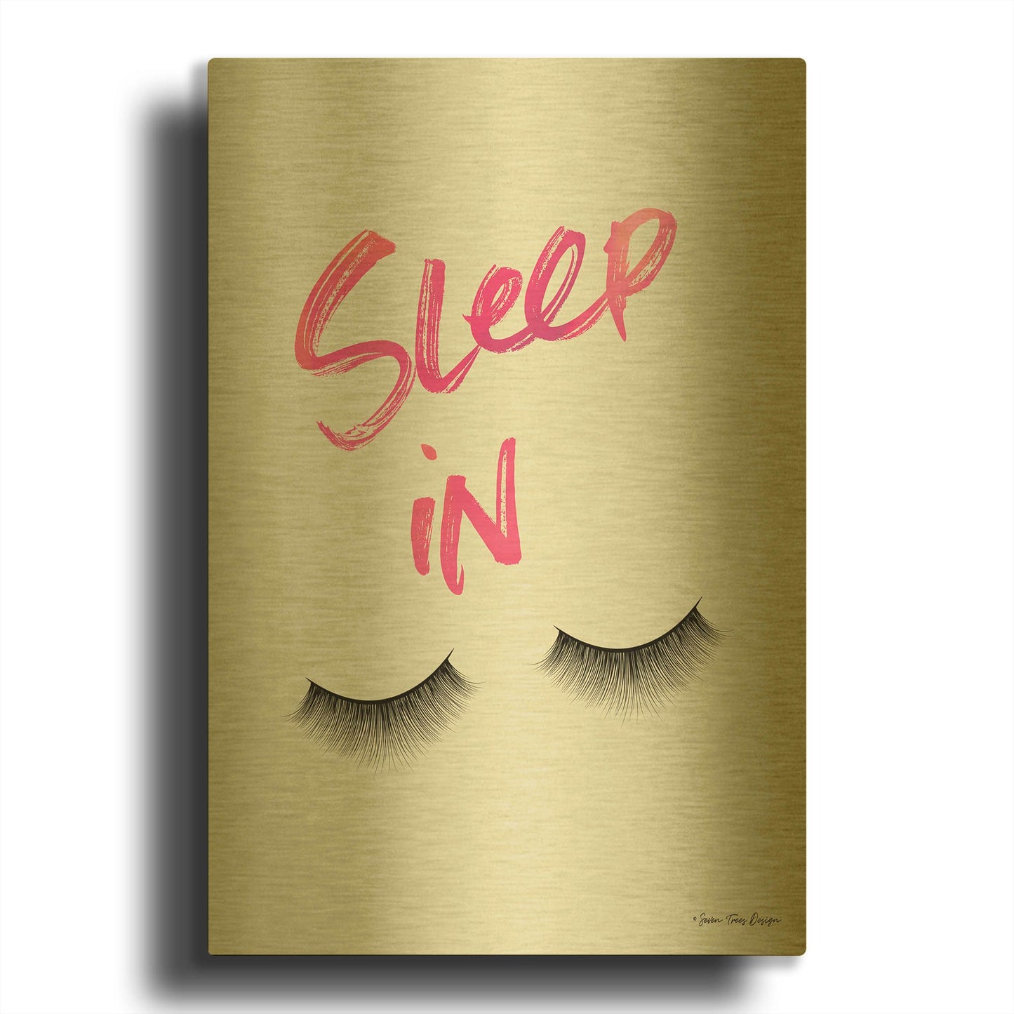 'Sleep In' By Seven Trees Design Gold Metal Wall Art