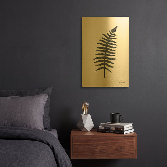 'Watercolor Black Plant I' By Seven Trees Design Gold Metal Wall Art