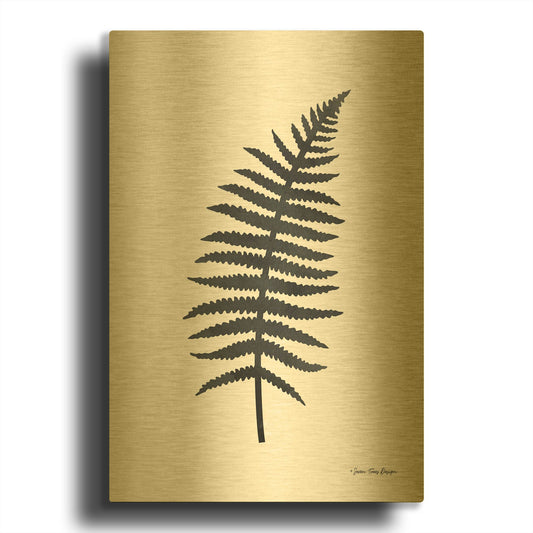 'Watercolor Black Plant I' By Seven Trees Design Gold Metal Wall Art