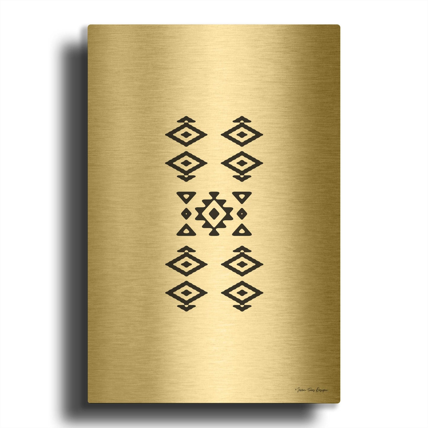 'Aztec Art I' By Seven Trees Design Gold Metal Wall Art