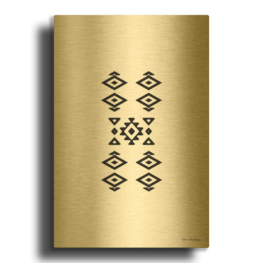 'Aztec Art I' By Seven Trees Design Gold Metal Wall Art