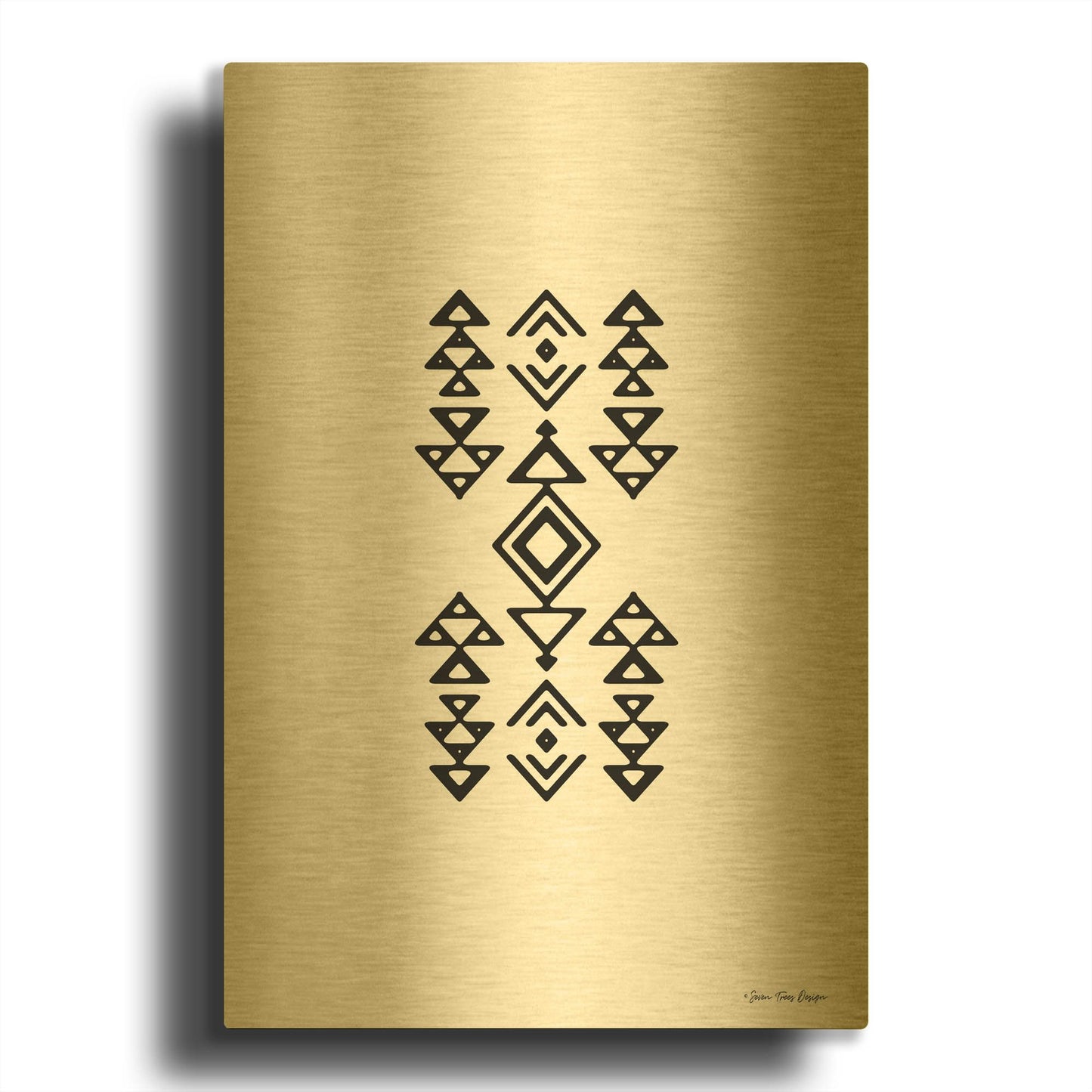 'Aztec Art II' By Seven Trees Design Gold Metal Wall Art