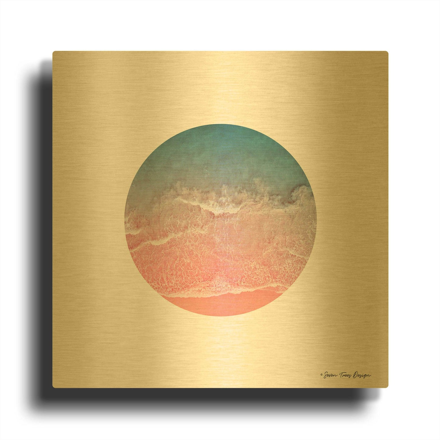 'Ocean Circle' By Seven Trees Design Gold Metal Wall Art