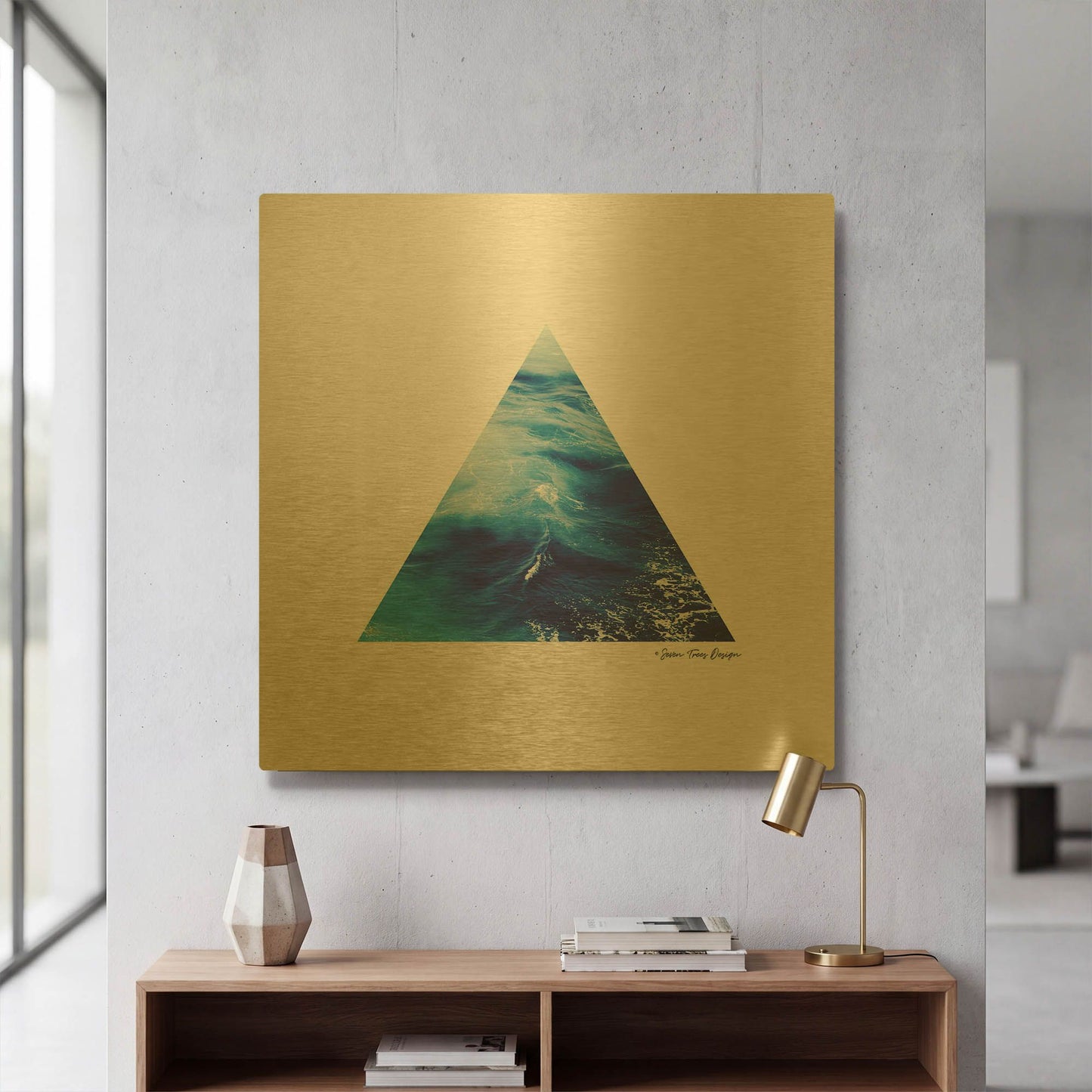 'Ocean Triangle' By Seven Trees Design Gold Metal Wall Art