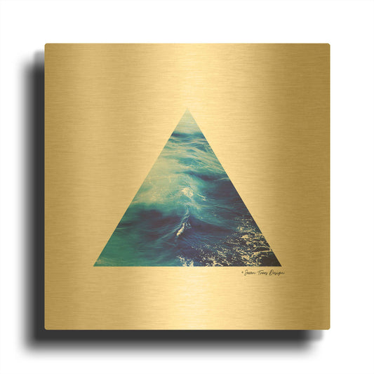 'Ocean Triangle' By Seven Trees Design Gold Metal Wall Art