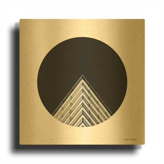 'Triangular Architecture' By Seven Trees Design Gold Metal Wall Art