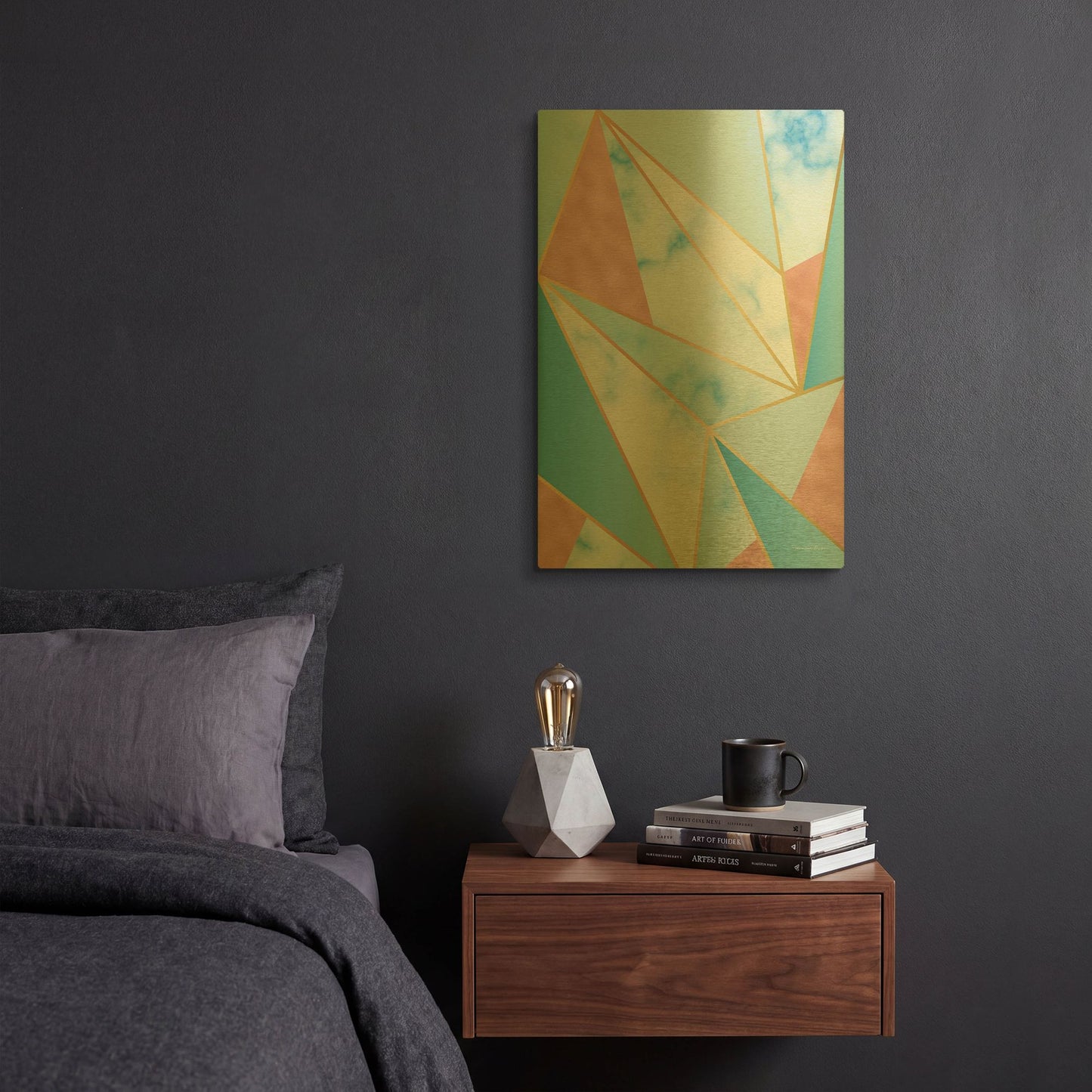 'Geometric Sky' By Seven Trees Design Gold Metal Wall Art