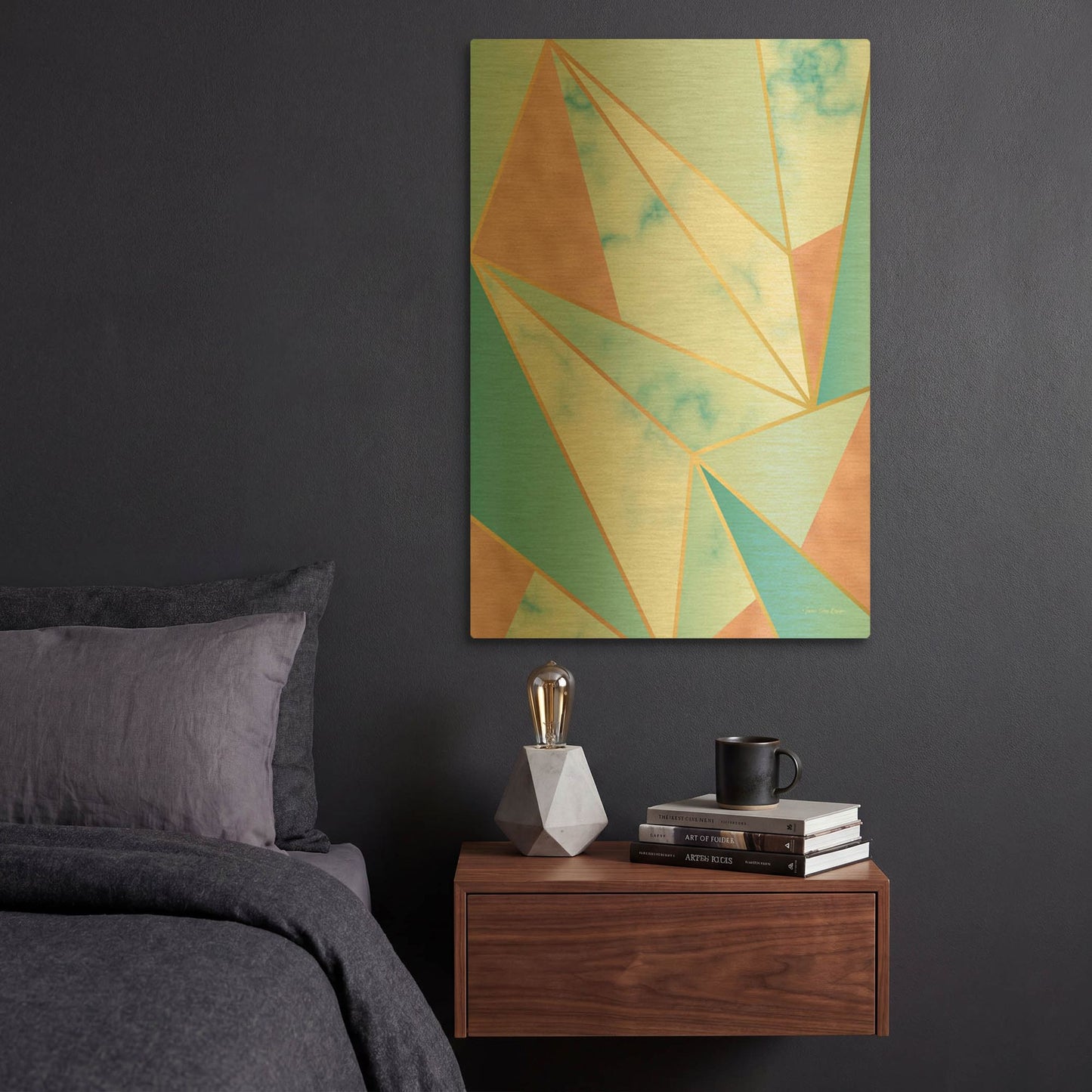 'Geometric Sky' By Seven Trees Design Gold Metal Wall Art