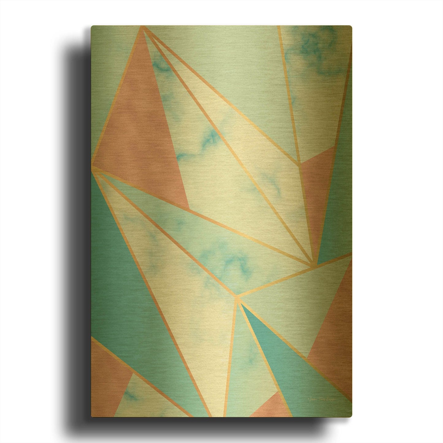 'Geometric Sky' By Seven Trees Design Gold Metal Wall Art