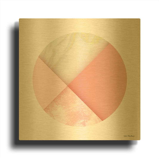 'Pink Marble Circle I' By Seven Trees Design Gold Metal Wall Art