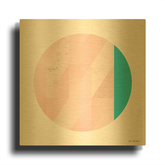 'Pink Marble Circle II' By Seven Trees Design Gold Metal Wall Art