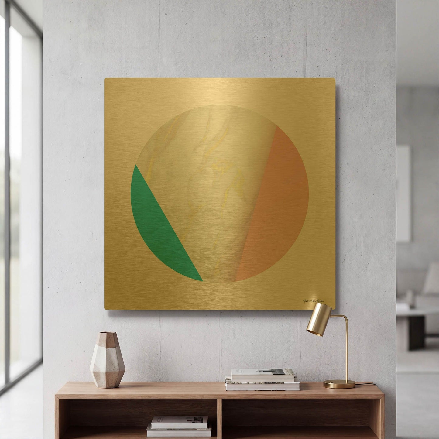 'Pink Marble Circle III' By Seven Trees Design Gold Metal Wall Art