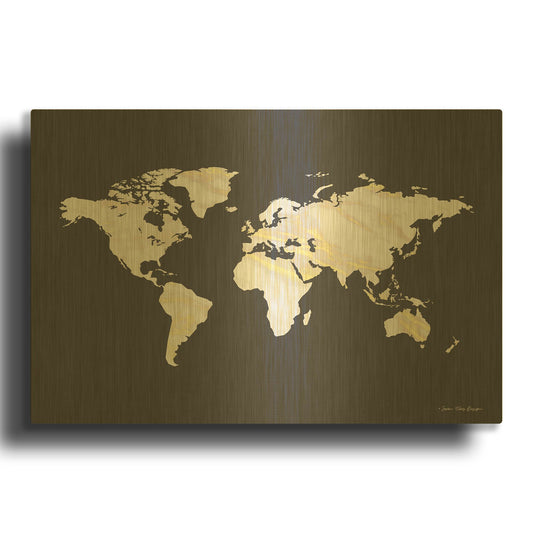 'Marble Gold World Map' By Seven Trees Design Gold Metal Wall Art