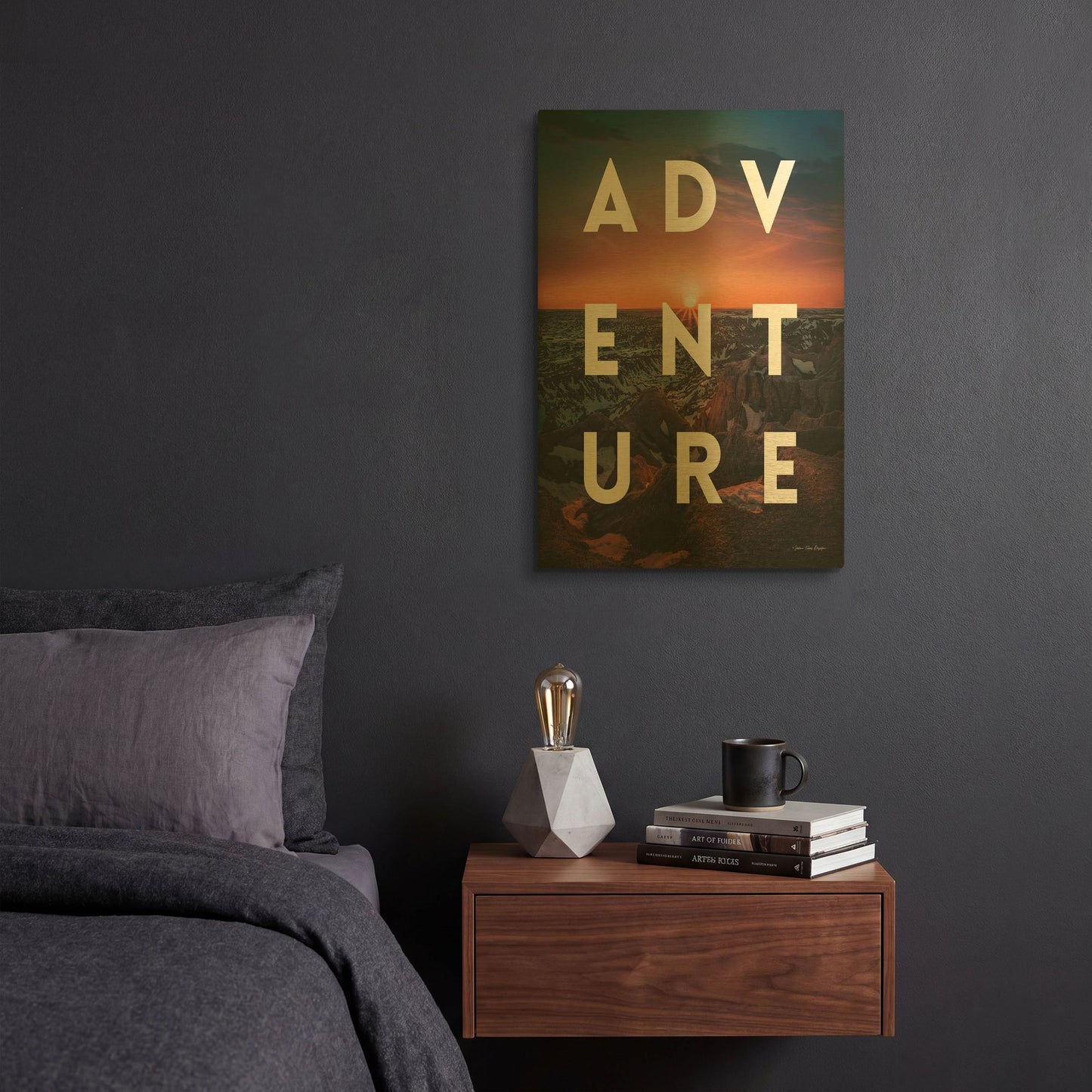 'Adventure Landscape' By Seven Trees Design Gold Metal Wall Art