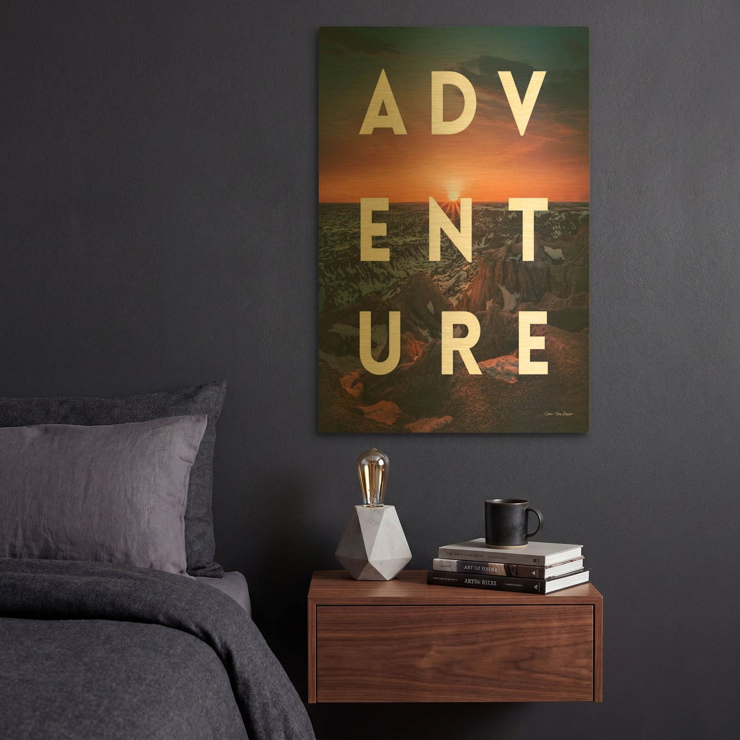'Adventure Landscape' By Seven Trees Design Gold Metal Wall Art