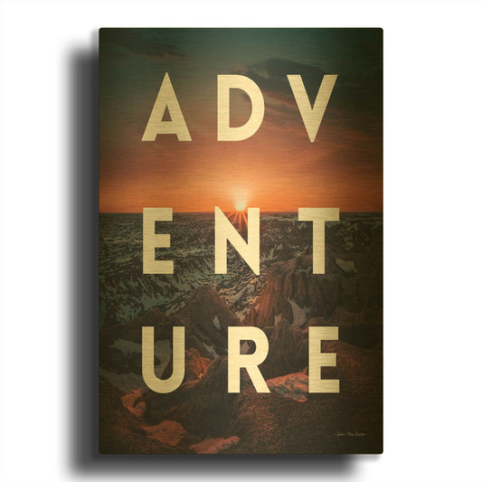 'Adventure Landscape' By Seven Trees Design Gold Metal Wall Art