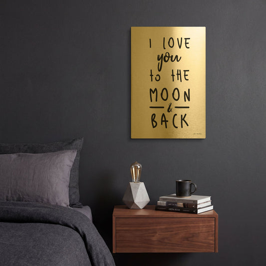 'To the Moon' By Seven Trees Design Gold Metal Wall Art