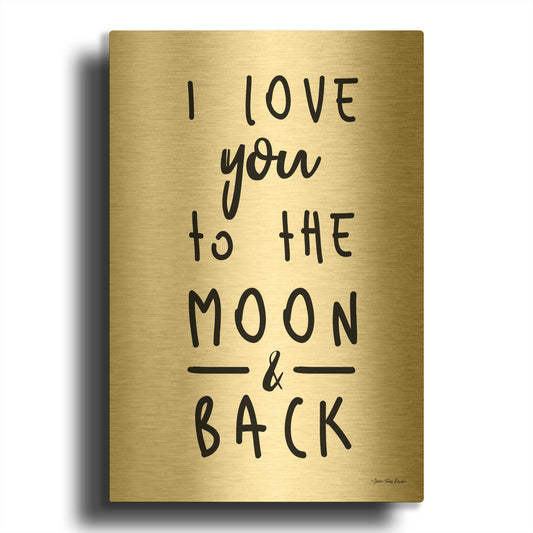 'To the Moon' By Seven Trees Design Gold Metal Wall Art