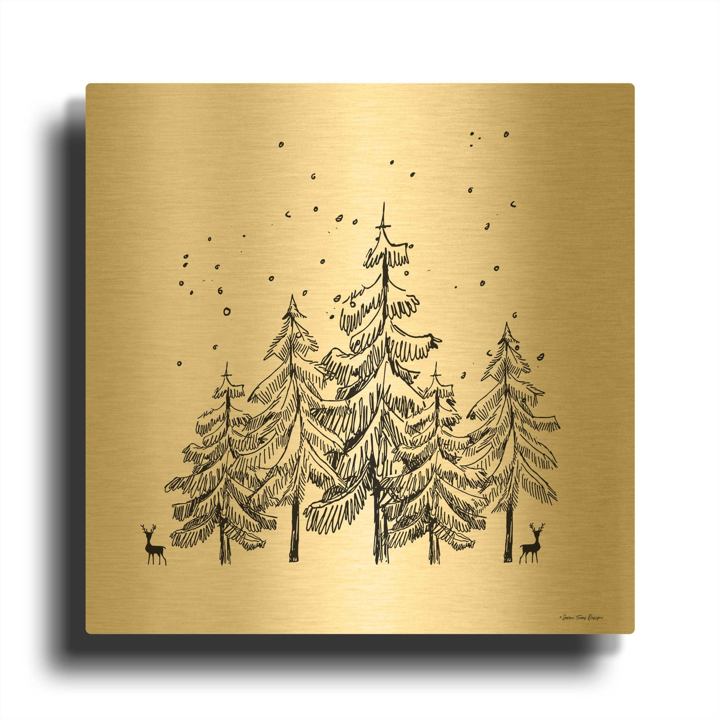 'Winter Time' By Seven Trees Design Gold Metal Wall Art