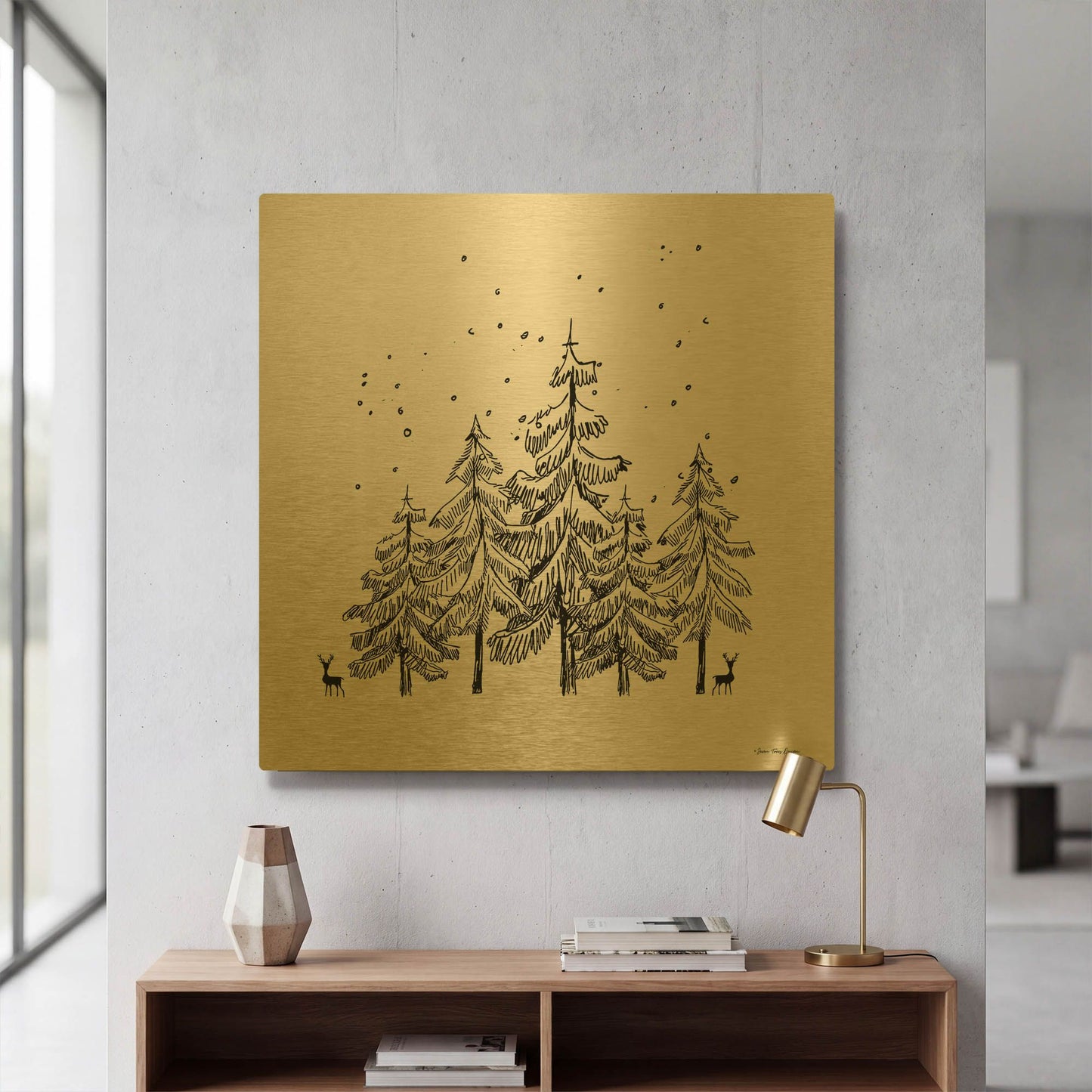 'Winter Time' By Seven Trees Design Gold Metal Wall Art