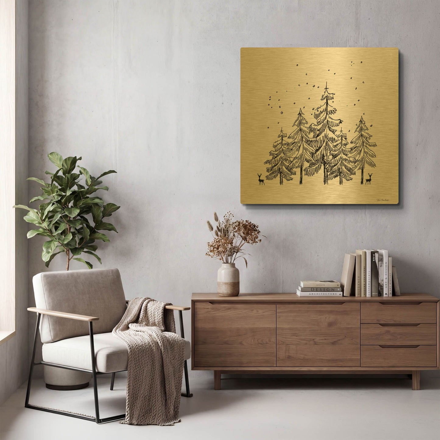 'Winter Time' By Seven Trees Design Gold Metal Wall Art