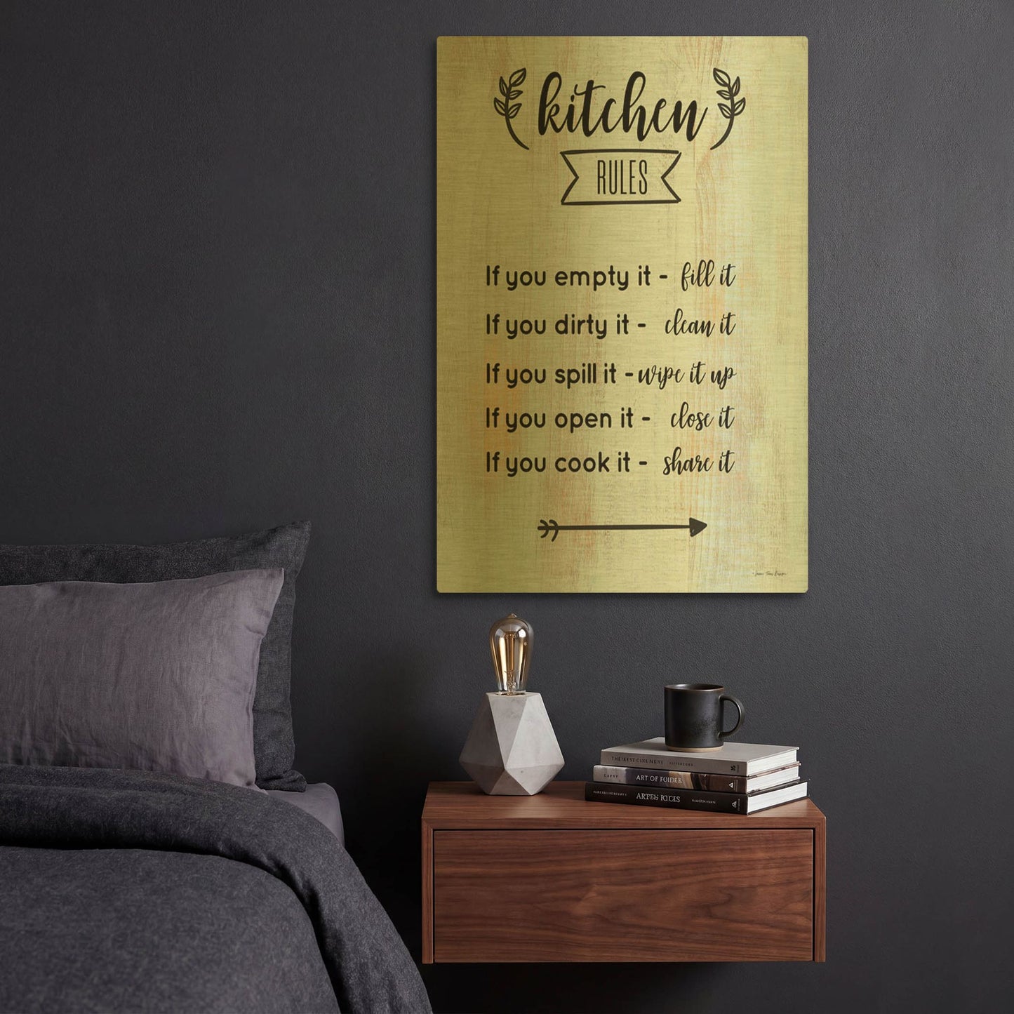 'Kitchen Rules' By Seven Trees Design Gold Metal Wall Art