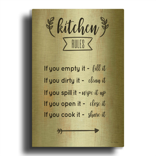'Kitchen Rules' By Seven Trees Design Gold Metal Wall Art