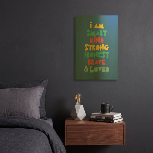 'I Am Smart..' By Seven Trees Design Gold Metal Wall Art