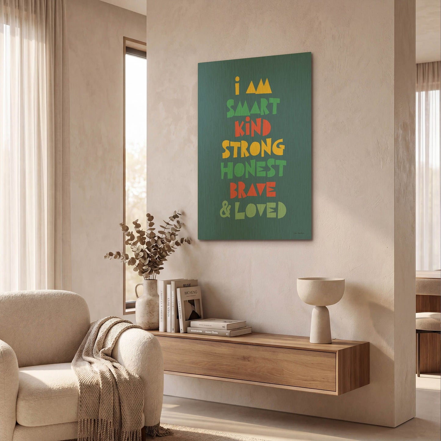 'I Am Smart..' By Seven Trees Design Gold Metal Wall Art