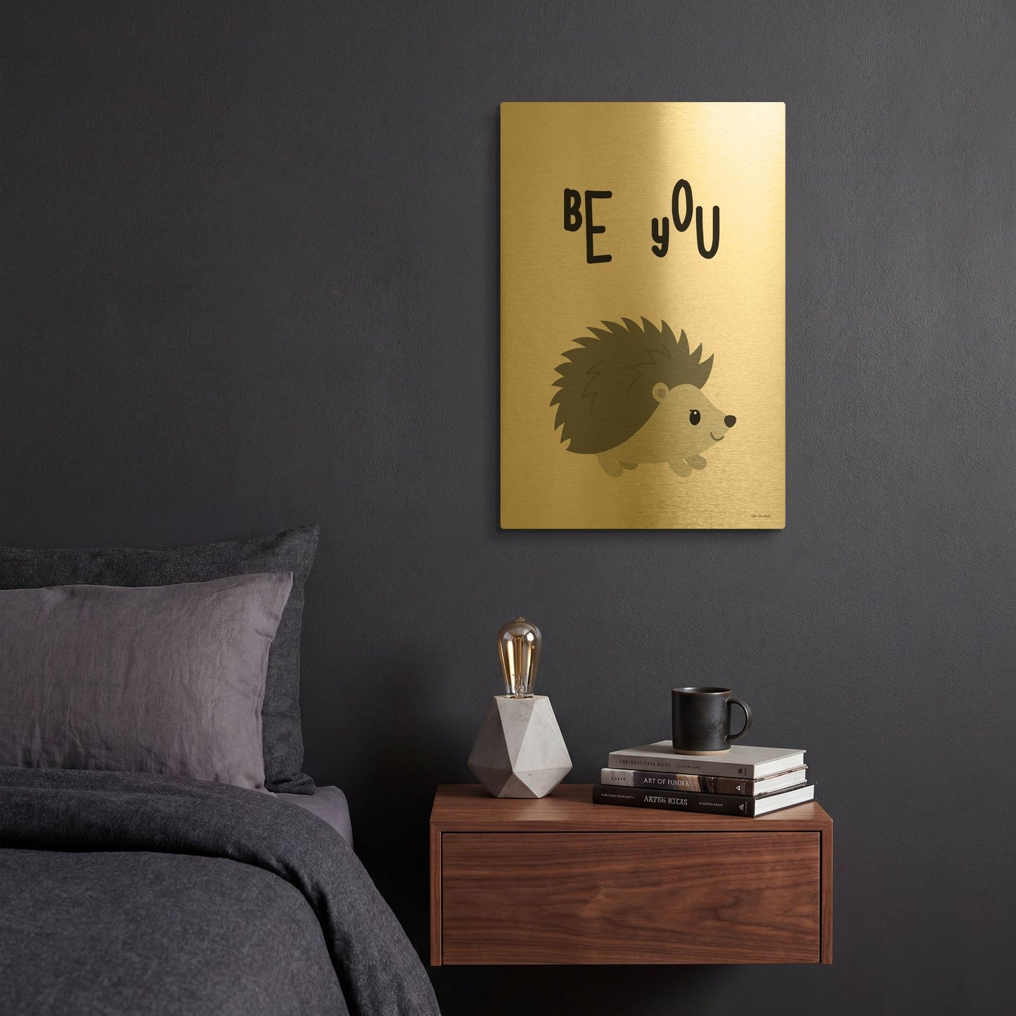 'Be You Hedgehog' By Seven Trees Design Gold Metal Wall Art