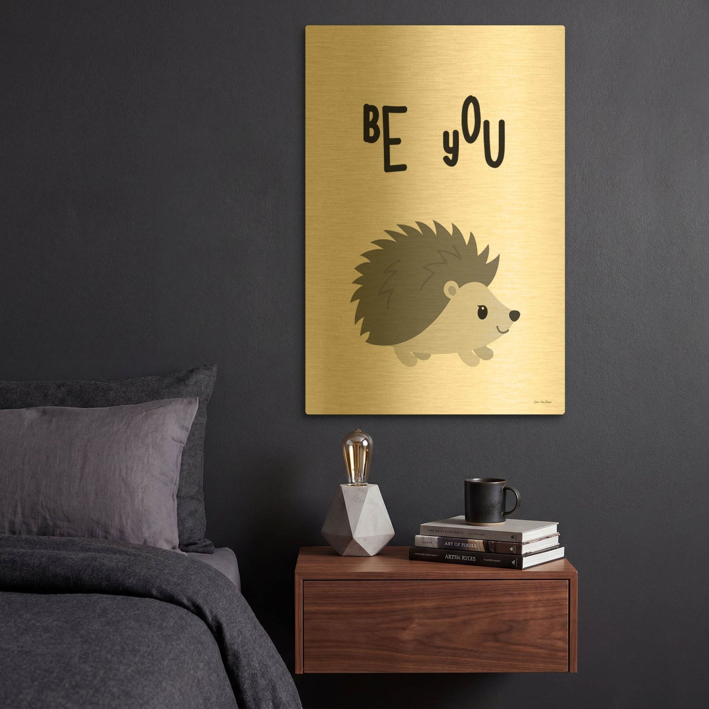 'Be You Hedgehog' By Seven Trees Design Gold Metal Wall Art