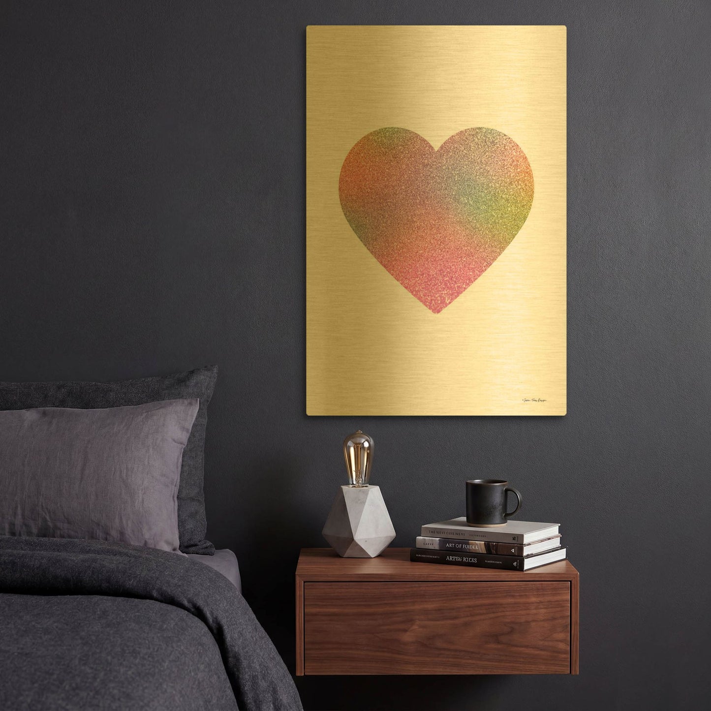 'Happy Heart I' By Seven Trees Design Gold Metal Wall Art