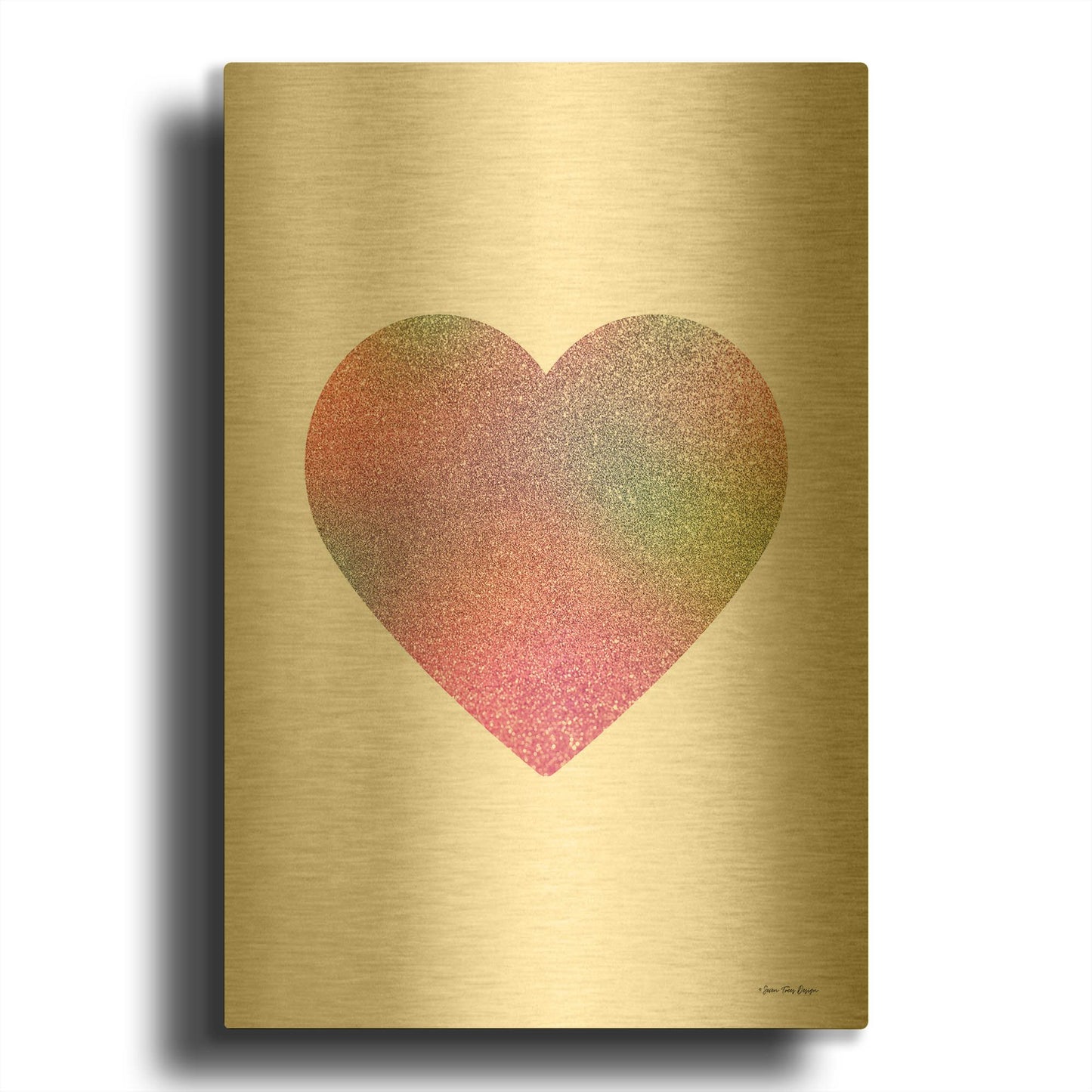 'Happy Heart I' By Seven Trees Design Gold Metal Wall Art