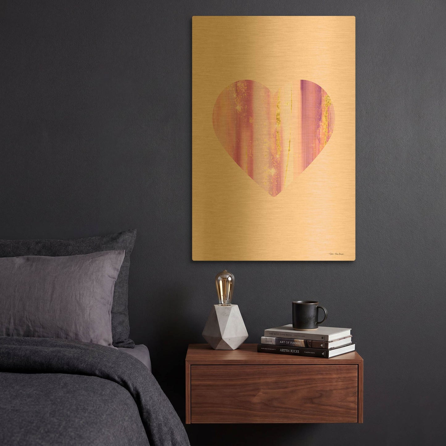 'Happy Heart II' By Seven Trees Design Gold Metal Wall Art