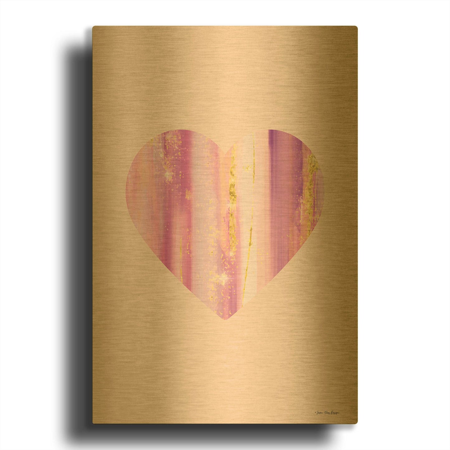 'Happy Heart II' By Seven Trees Design Gold Metal Wall Art