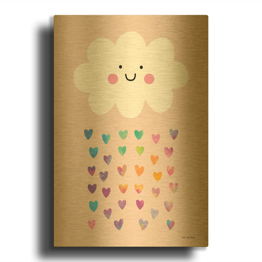 'Happy Cloud' By Seven Trees Design Gold Metal Wall Art