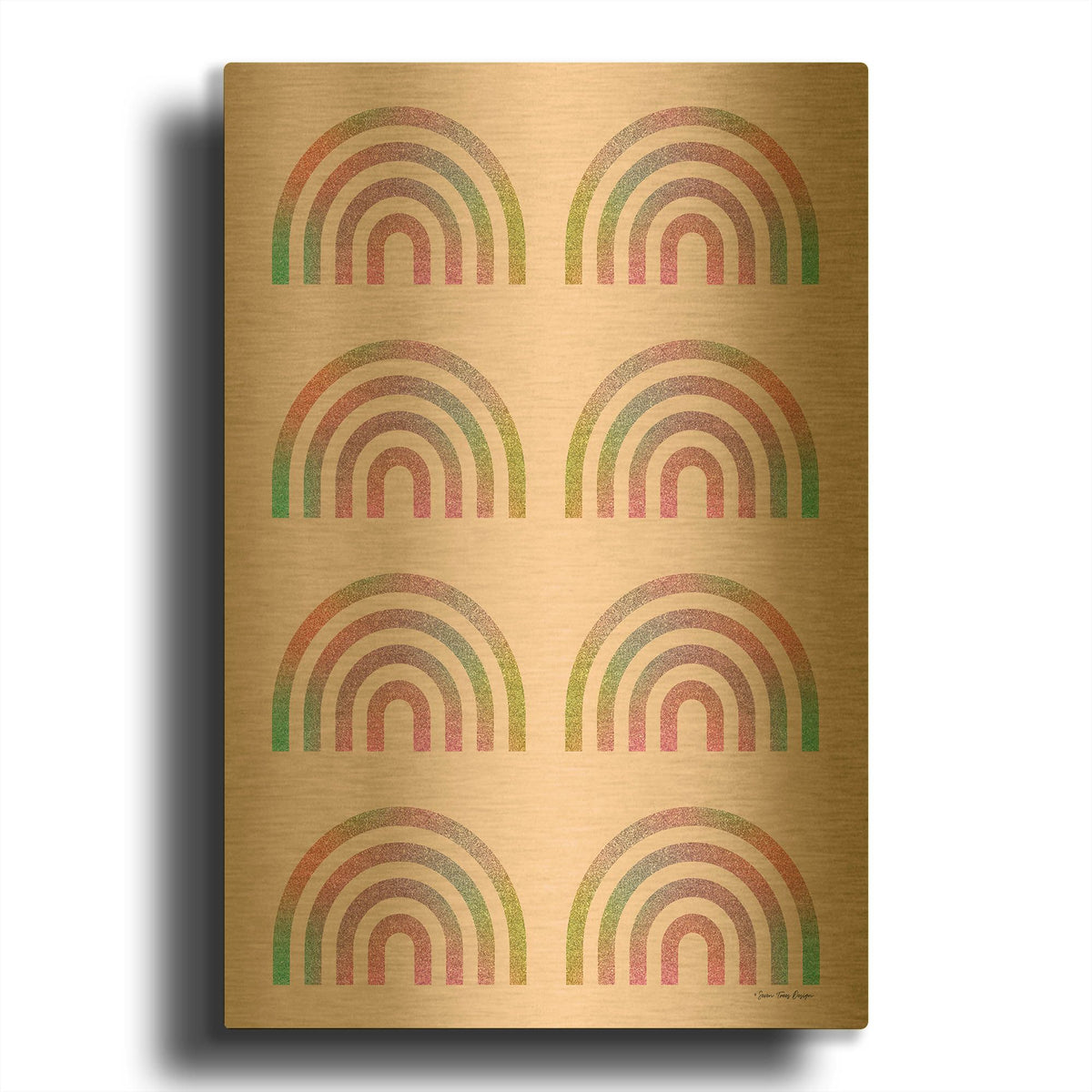 'Happy Glitter Rainbows' By Seven Trees Design Gold Metal Wall Art