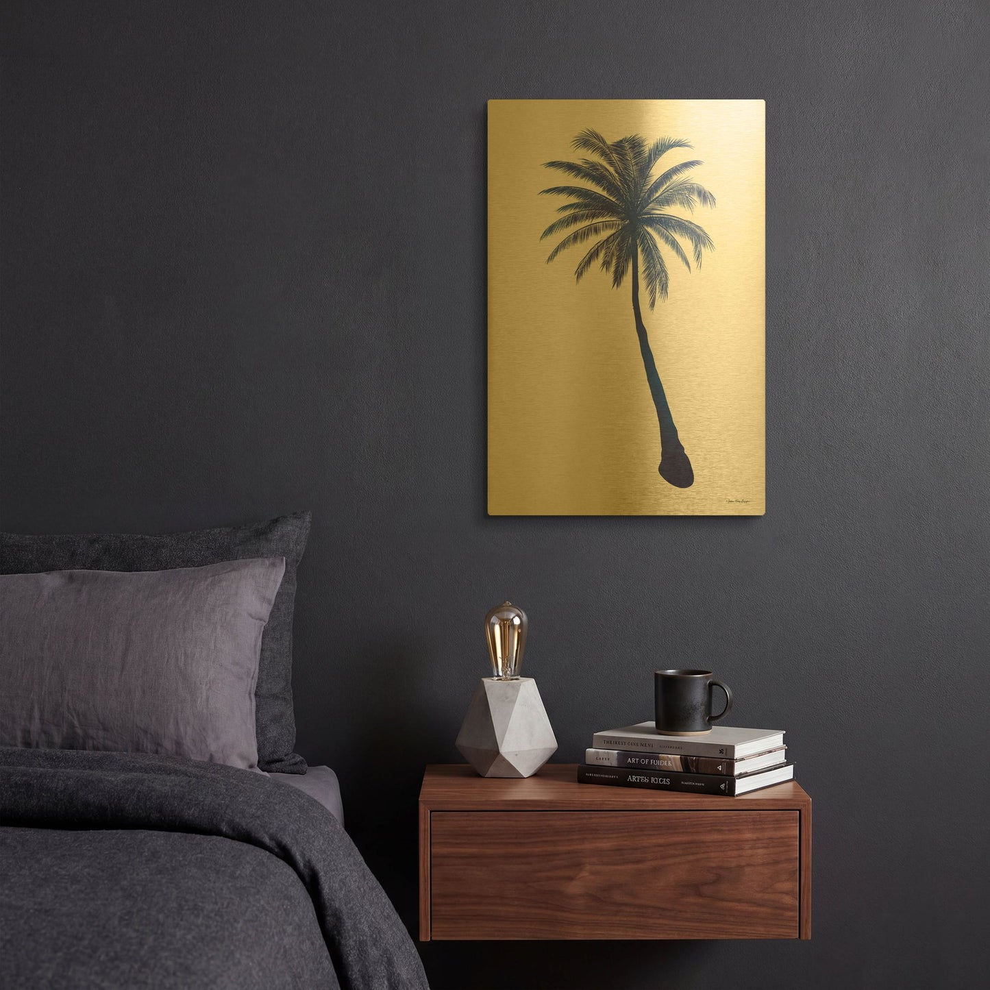 'Blue Palm Tree I' By Seven Trees Design Gold Metal Wall Art