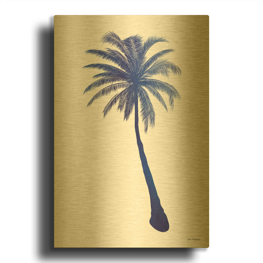 'Blue Palm Tree I' By Seven Trees Design Gold Metal Wall Art