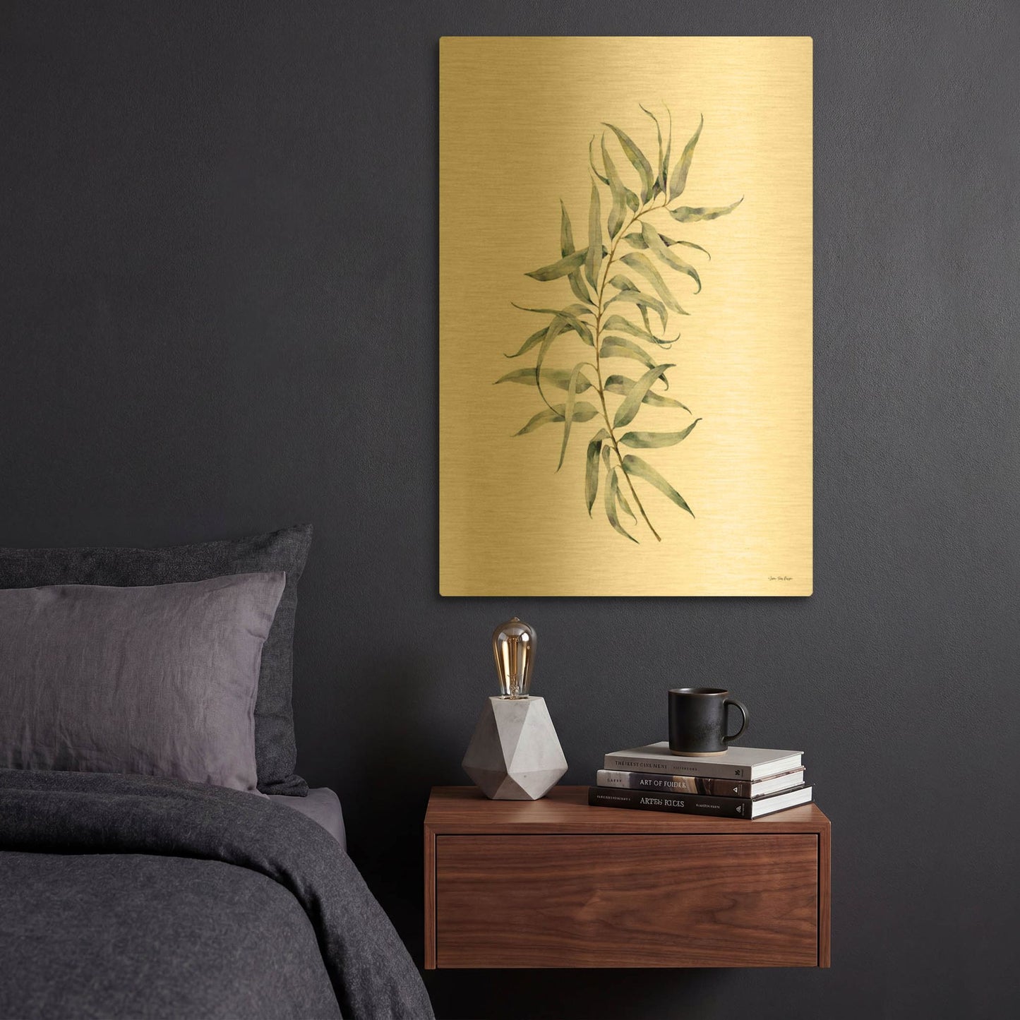 'Eucalyptus I' By Seven Trees Design Gold Metal Wall Art