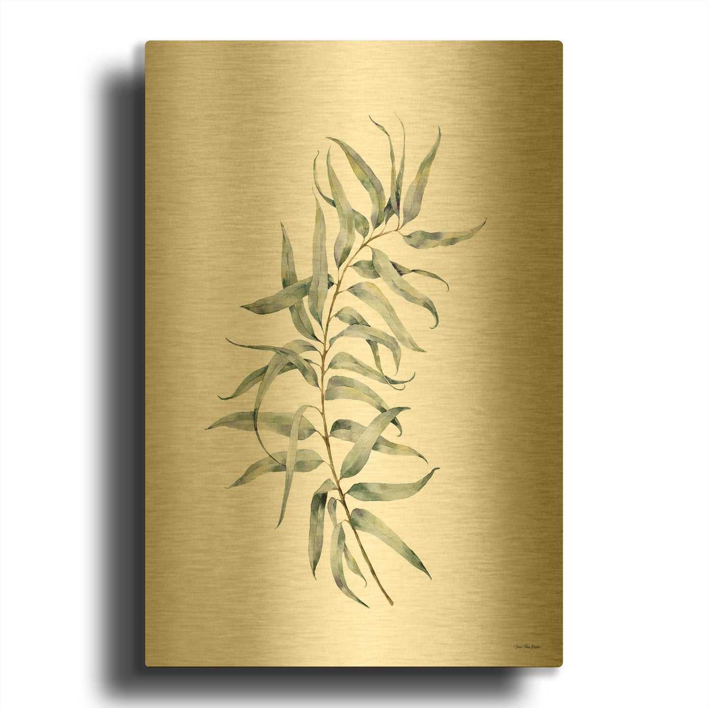 'Eucalyptus I' By Seven Trees Design Gold Metal Wall Art