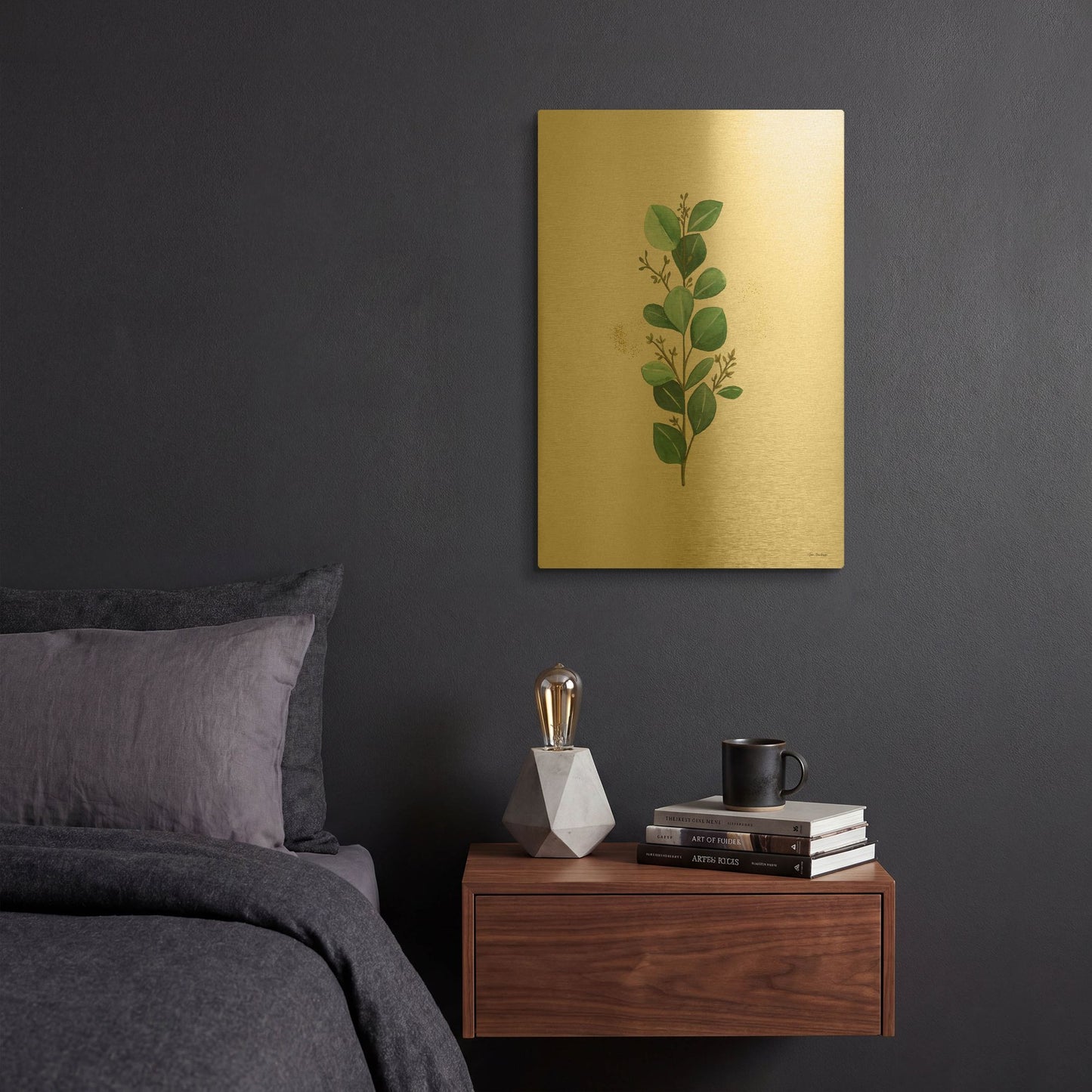 'Eucalyptus II' By Seven Trees Design Gold Metal Wall Art