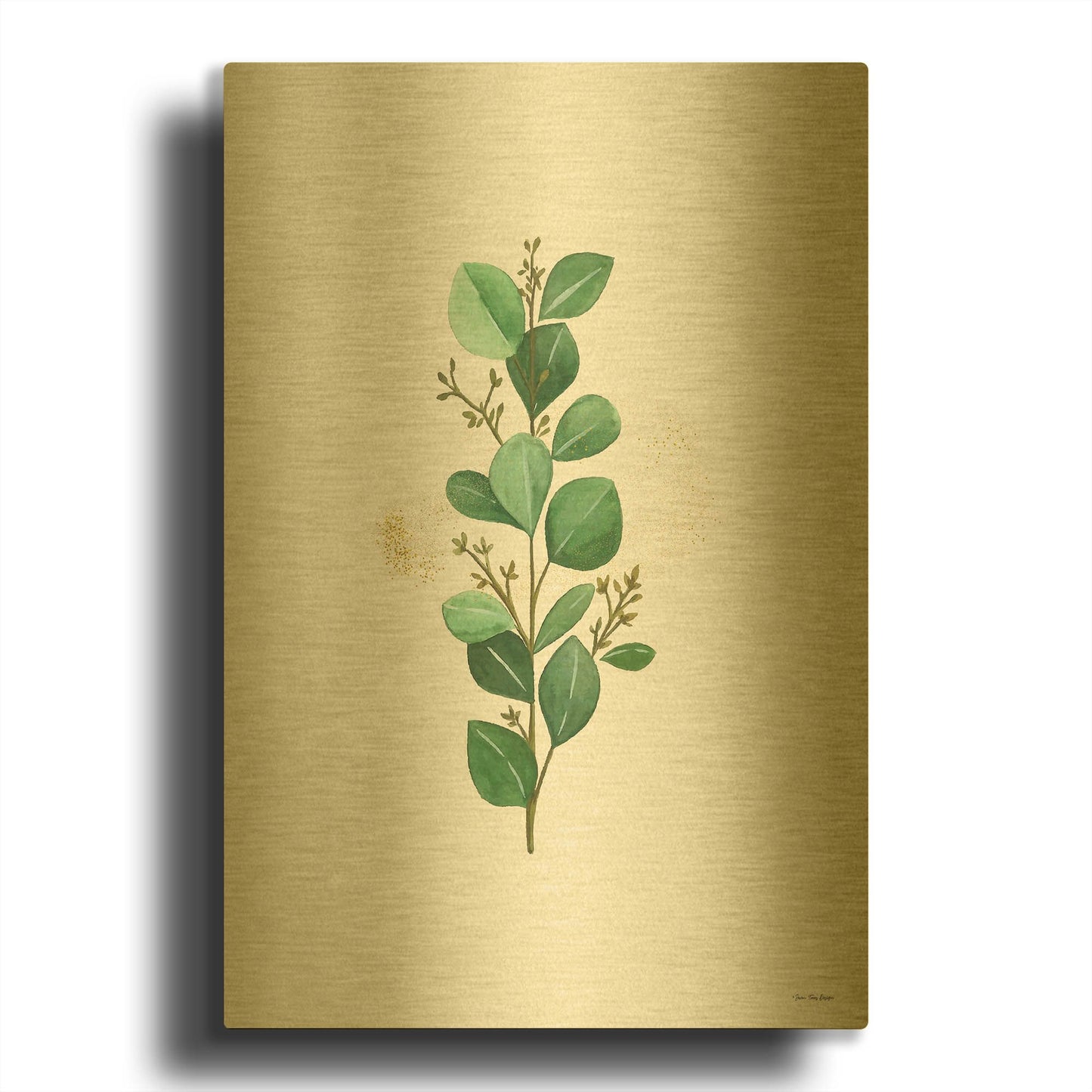 'Eucalyptus II' By Seven Trees Design Gold Metal Wall Art