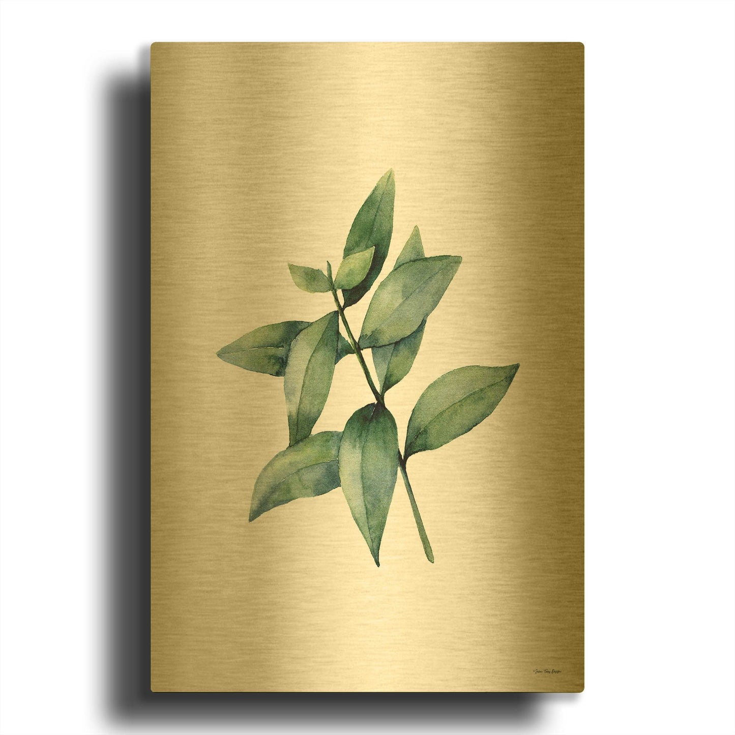'Eucalyptus IV' By Seven Trees Design Gold Metal Wall Art